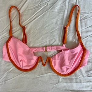 L*Space x TESSA BROOKS Nico Bikini Top - Crystal Pink & Sunbeam (size large)